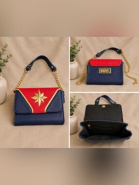 Marvel Navy and Red Star Emblem Crossbody Bag